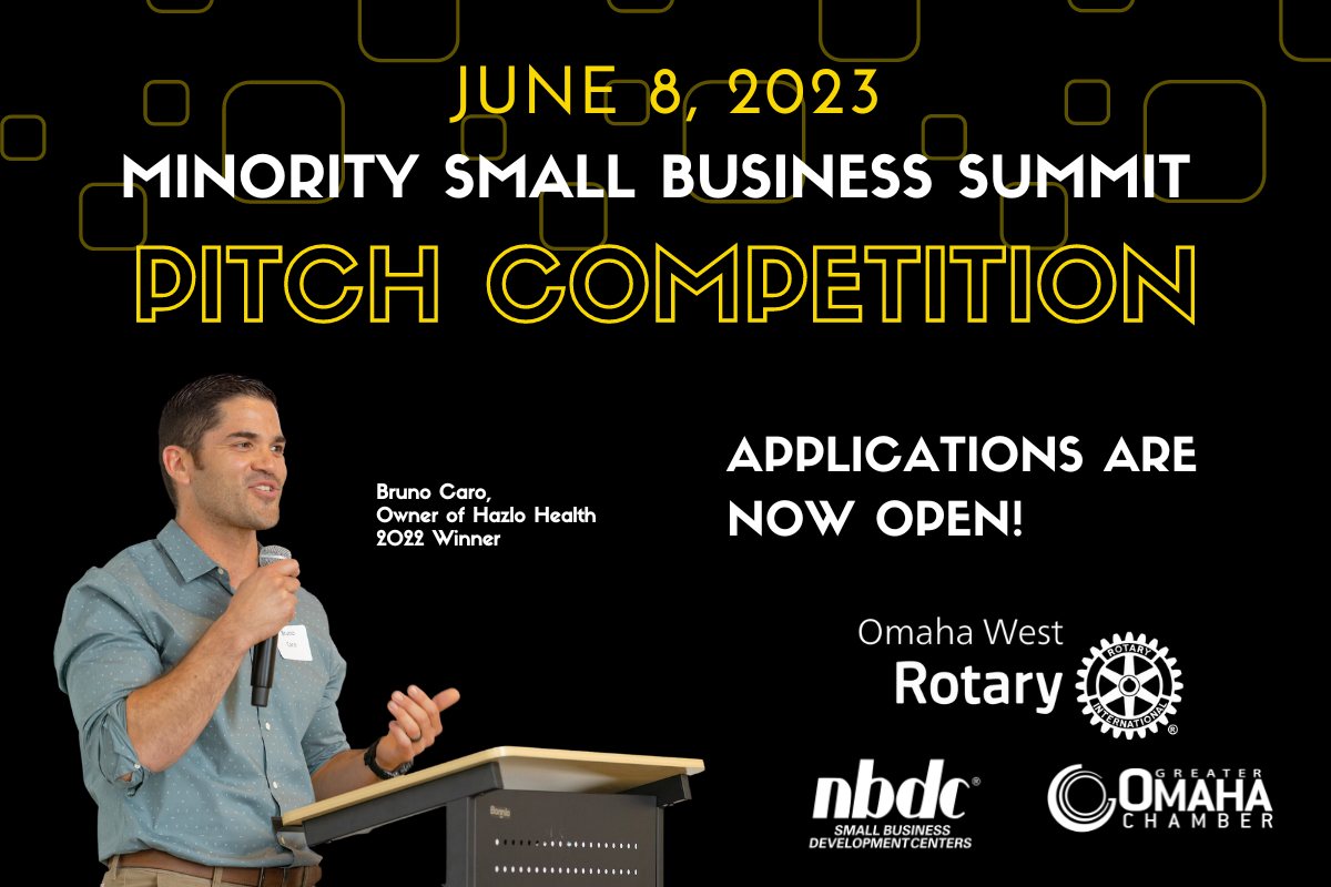 Call for Applications: Minority Small Business Summit Pitch Competition June 8th Man speaking with microphone.