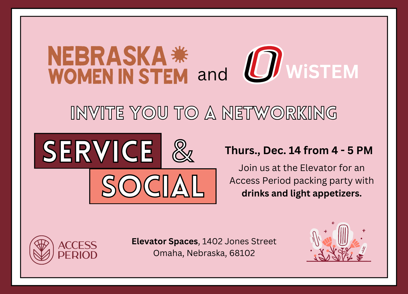 Nebraska Women in STEM and Nebraska Women in STEM invite you to a Networking Service & Social