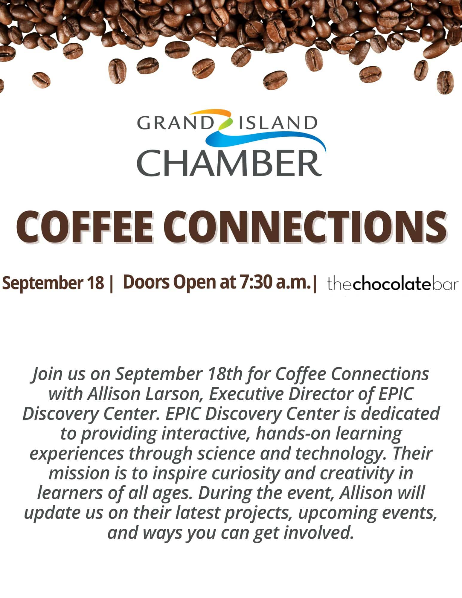 Coffee Connections on September 18th